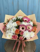 Букет цветов из:  Розы, Герберы и Хризантемы в Котласе