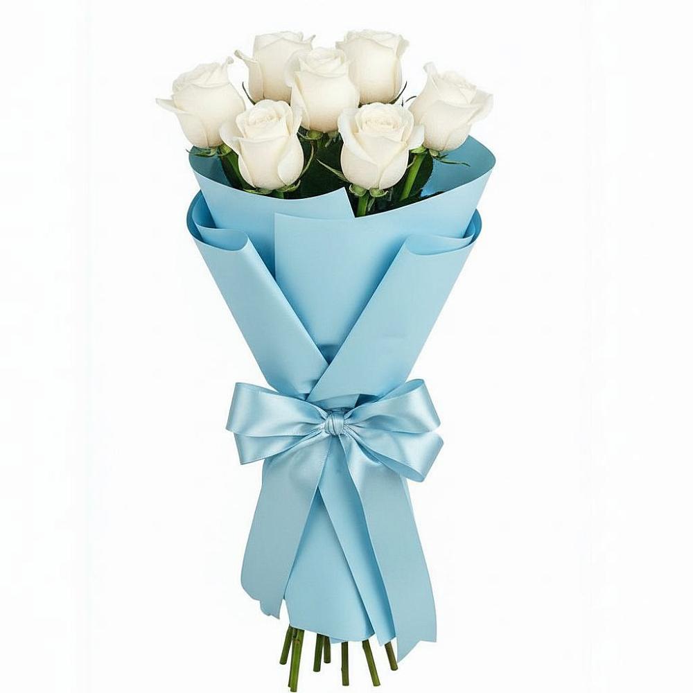 Букет 7 белых роз Проуд в Котласе