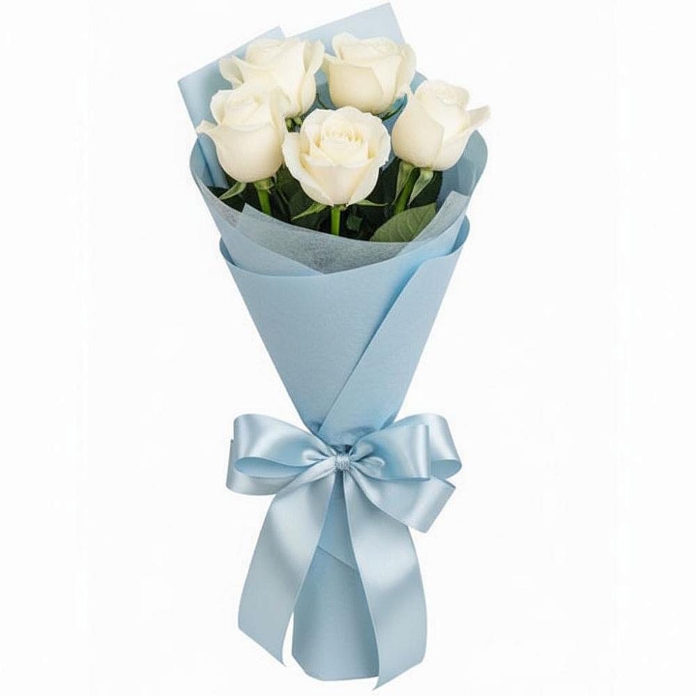 Букет 5 Белых роз Проуд в Котласе