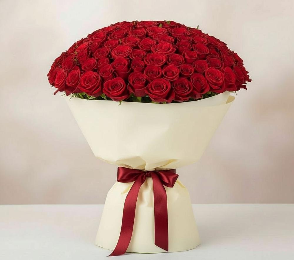 Букет 101 Красная роза Милано в Котласе