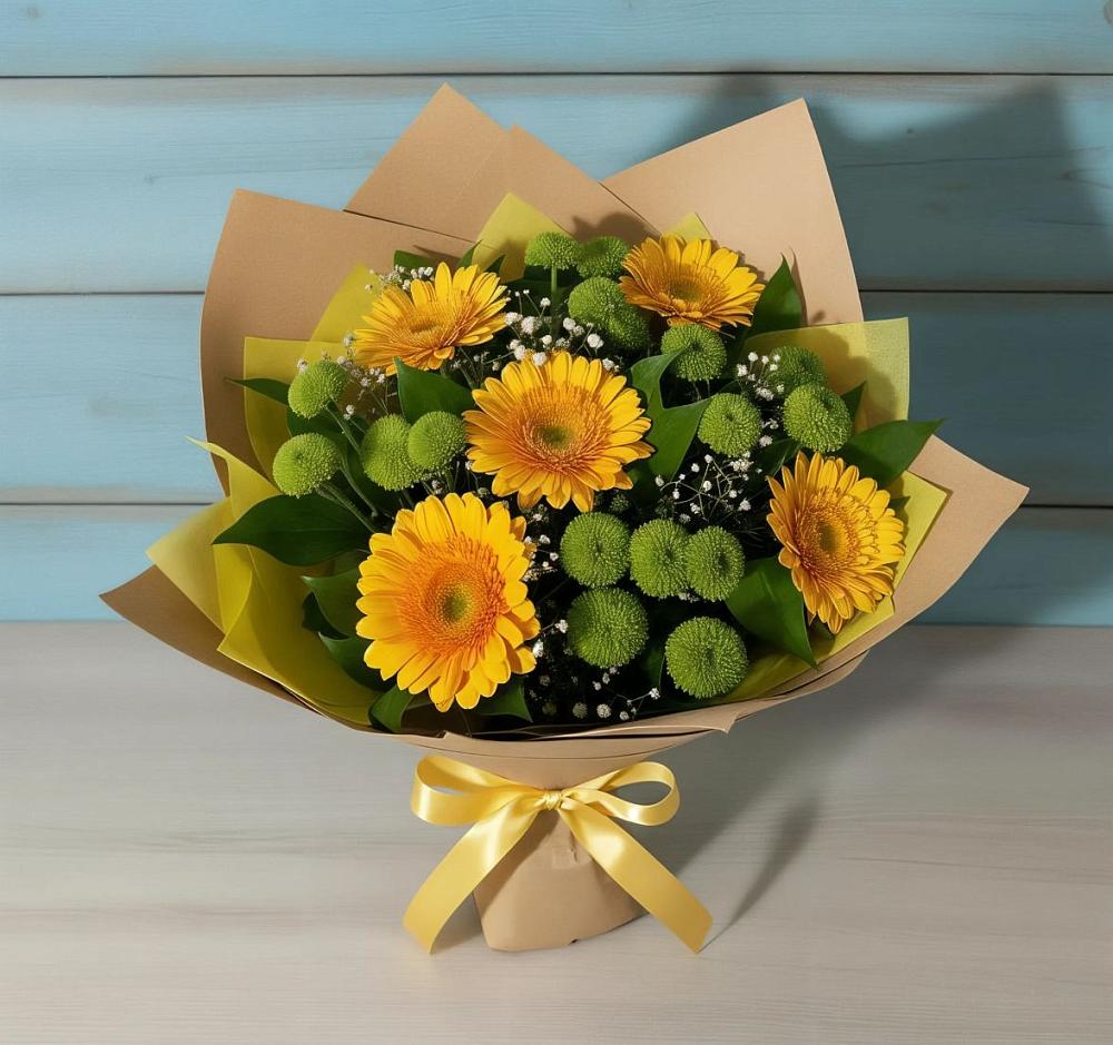 Букет цветов из: Герберы и Хризантемы в Котласе