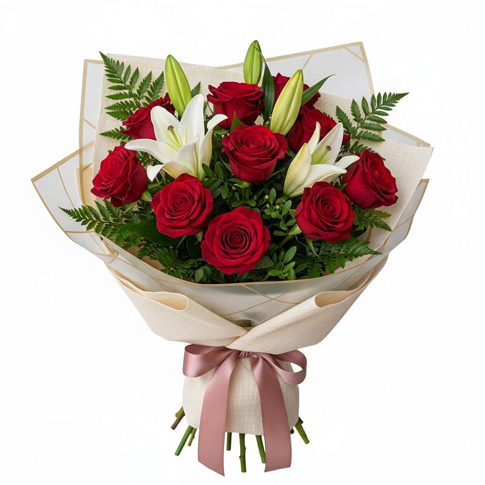 Букет цветов из: Лилии и Розы в Котласе