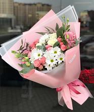 Букет цветов из:  Розы, Лизиантусы и Хризантемы в Котласе