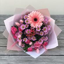 Букет цветов из:  Розы, Герберы и Хризантемы #REPLACE_PRED# Котласе
