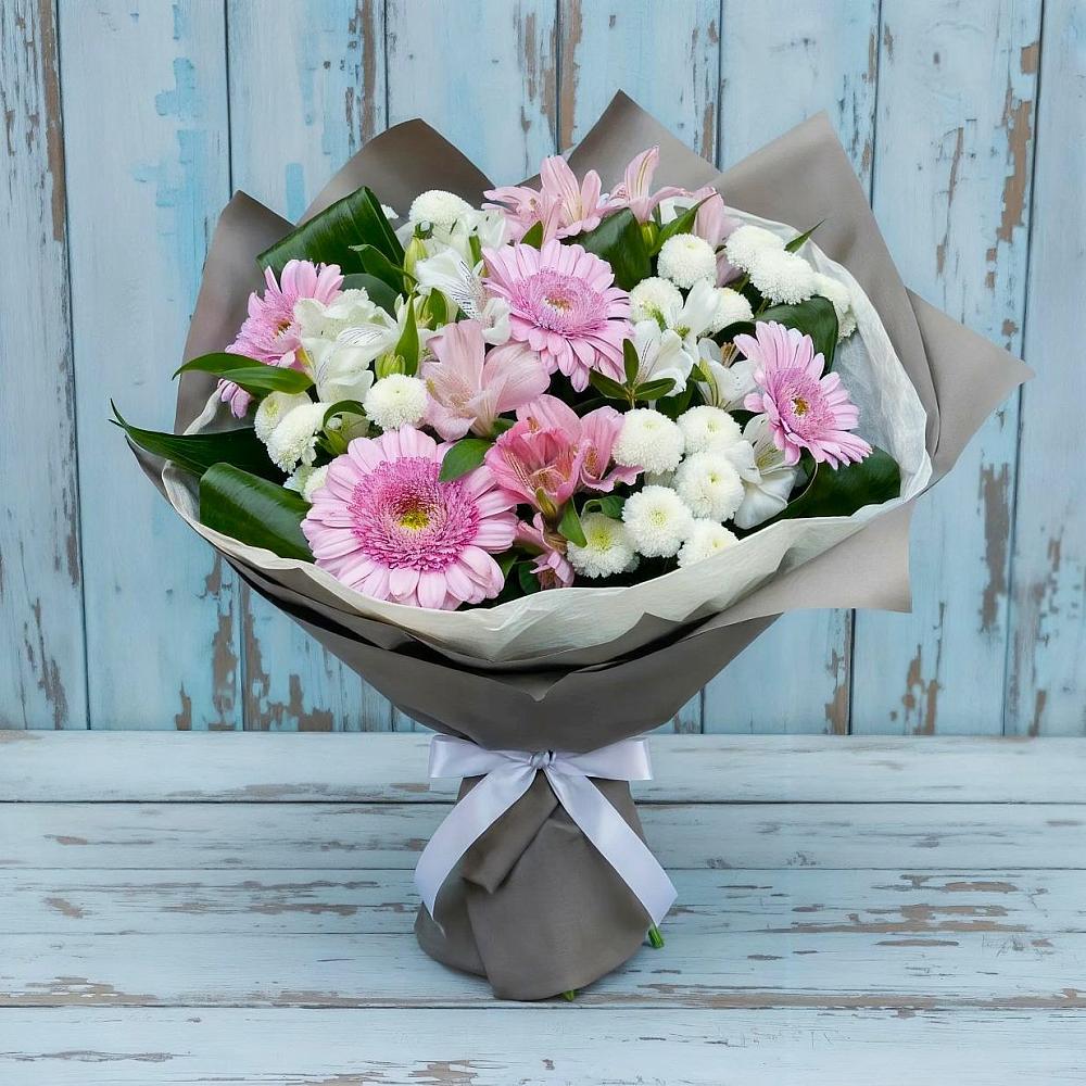 Букет цветов из: Герберы, Альстромерии и Хризантемы в Котласе