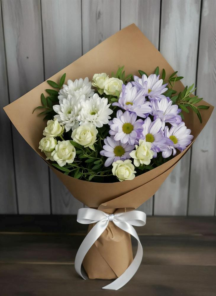 Букет цветов из: Хризантемы и Розы в Котласе